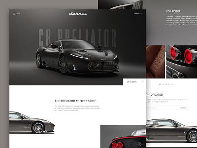 Spyker car concept product supercar ui ux website