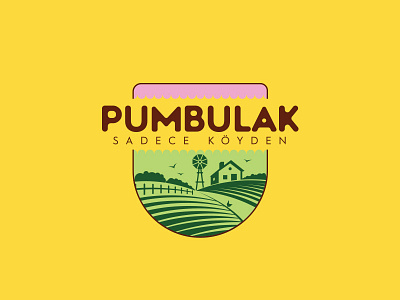 Pumbulak logo creative design flat food green icon logo logotype organic typography web yellow