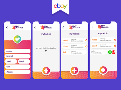 Ebay Tracker Ui Ux - 2 android app ebay flat icon ios mobil typography ui ux