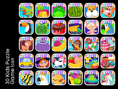 Kids Puzzle Game Icon Design android appstore game googleplay gui icon ios kids kids art kids illustration ui ux