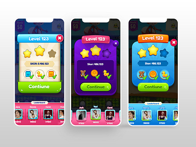 Level Completed Popup Ui-Ux android appstore candy cartoon game game art game design gui ios level leveldesign mobile design mobile ui mobilgame popup sugar toy ui ux