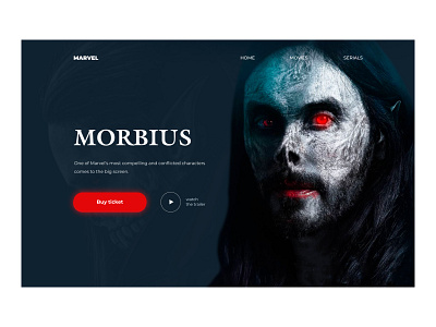 MORBIUS cinema concept design marvel morbius movie ui ux web