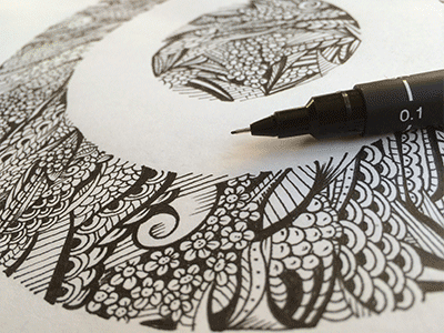 Target black ink handdrawn illustration lineart mod patternwork target