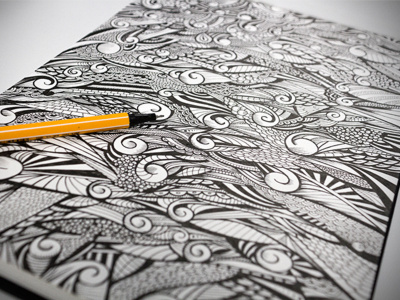 A4 Ink Sketch black ink handdrawn handmade illustration lineart patternwork