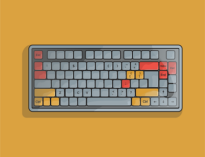 Keyboard Mechanical art design flat flatdesign icon illustration illustrator minimal vector vector art vector illustration