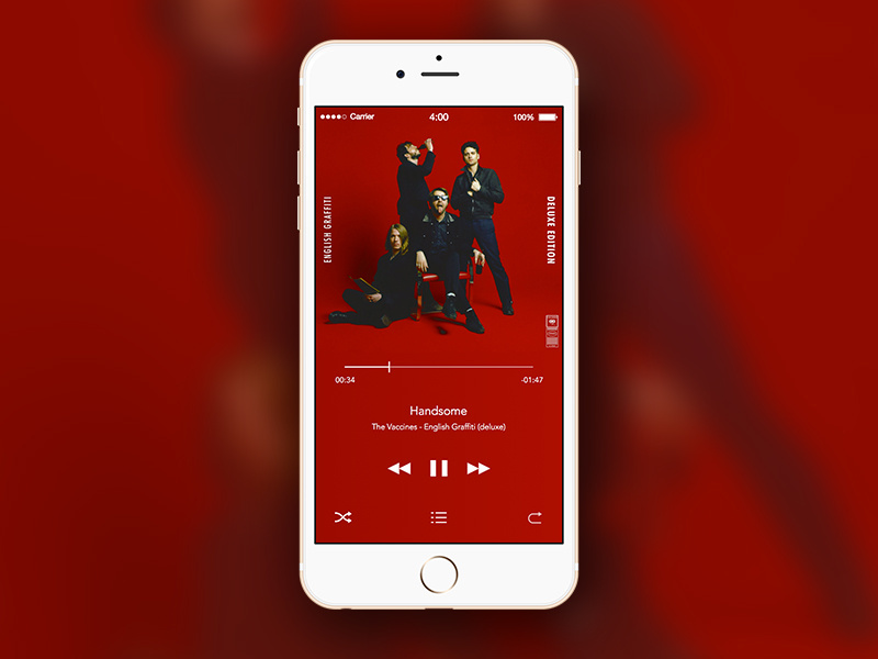 Daily UI #009 - Music Player mockup dailyui player music 009 minimal design app iphone mobile