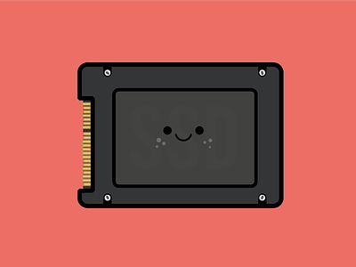 Upgraded to SSD cute disk drive flat hard hdd illustration macbook ssd
