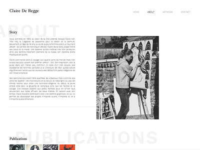 Claire De Regge - About about black classy design minimal page web white