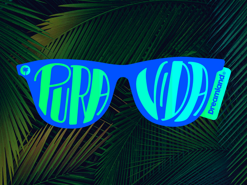 Pura Vida Sticker artwork costa rica handlettering lettering pura vida sunglasses