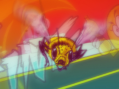 "All About The Waiting" Bee Flight animation bee flight flying futuristic illustration music video sci fi