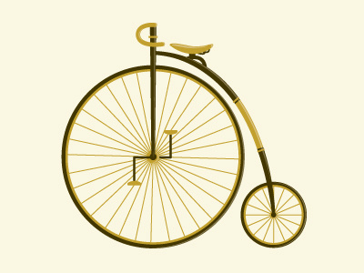 Bicycle bicycle high wheeler illustration penny farthing vintage