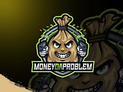 Money Da Problem bold logo design esports gaming gun illustration logo logos mascot money sports logo