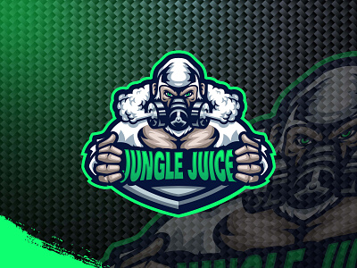 Gorilla Jungle Juice bold logo design esports gaming gorilla illustration logo logos mascot monkey smoke sports logo vape