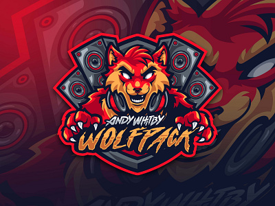 DJ Wolf Mascot Logo bold logo branding esports gaming graphic design logo logos mascot musiclogo sports logo wolf wolflogo