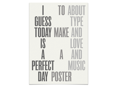 Today is a perfect day itc roswell four msced poster type