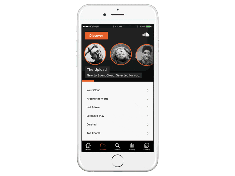 SoundCloud iOS Redesign interaction design motion design music principleapp sketch soundcloud ui