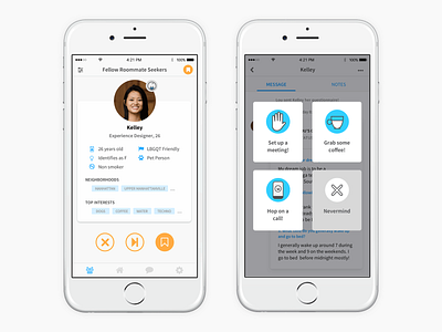 Roommate Profile illustration interaction design ui visual design