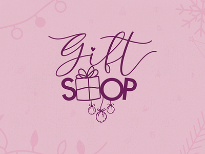 CHRISTMAS GIFT SHOP LOGO branding design illustration logo logo design minimal typography vector