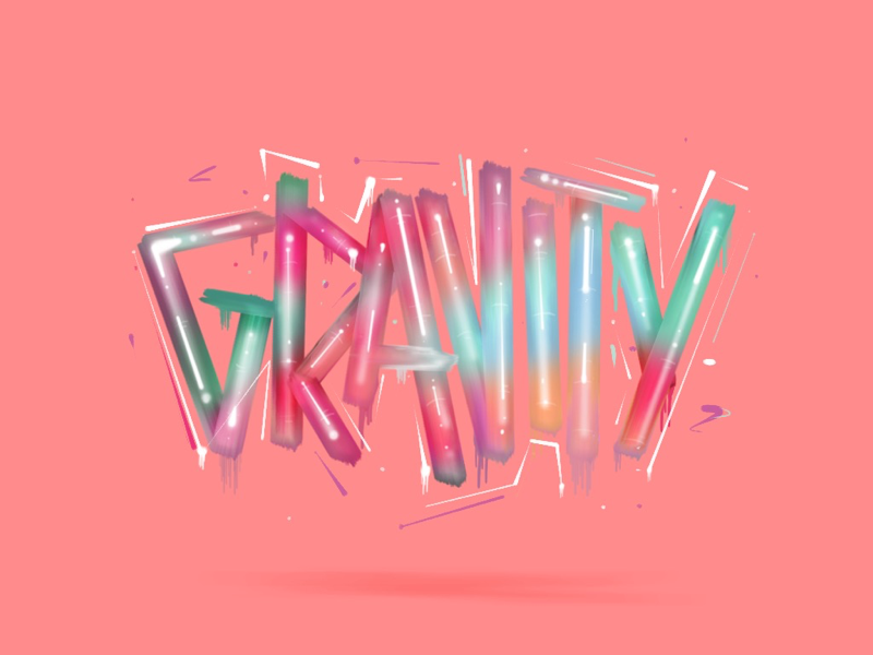G R A V I T Y typography type lettering design illustration