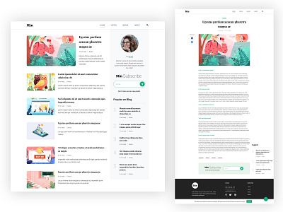 Min - Minimal Blog blackandwhite blog design minimalist