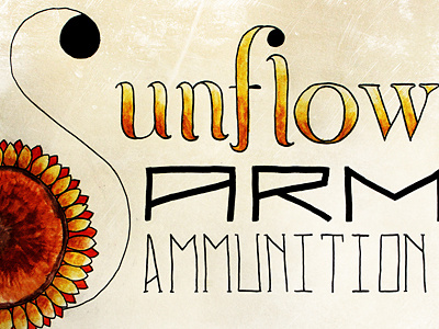 Sunflower Army army flower lettering micron sunflower typography watercolor
