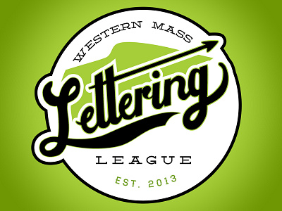 Western Mass Lettering League badge club deming haymaker league lettering logo