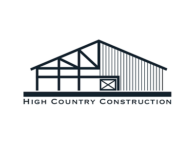 High Country Construction Logo barn building construction logo rural rustic shed