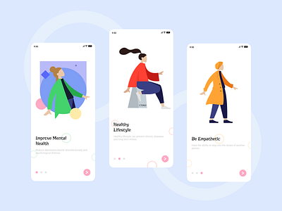 Mental Hygiene app branding concept design graphic design health illustration interface ios lifestyle mental health mobile app mobile app design ui user experience user interface ux vector
