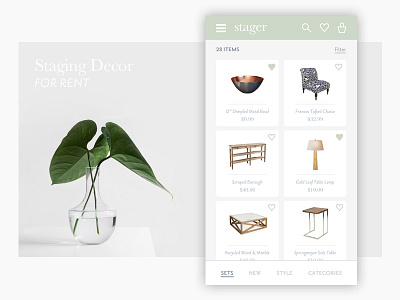 Stager app application decor ecommerce inventory loved product staging ui ux
