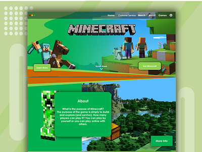 Minecraft concept landing page concept landing page design minecraft