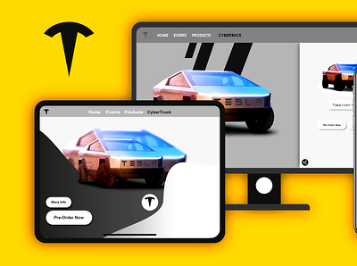 Tesla Cyber Truck concept design landing page tesla ui
