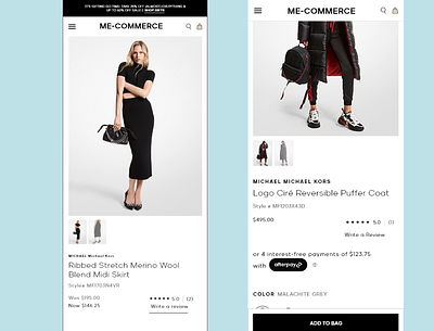 ME-Commerce Fashion apps cloth store clothing design ecommerce fashion purchase shopping ui