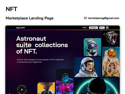 Space NFT Landing page ape astronaut blockchain crypto marketplace nft space