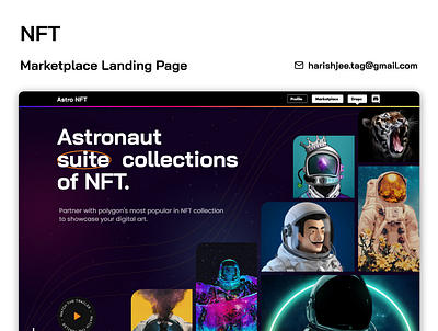 Space NFT Landing page ape astronaut blockchain crypto marketplace nft space