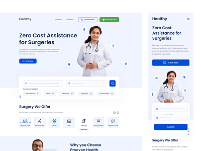 Healthcare | Landing Page design | Mobile responsive graphic design healthcare medical ui