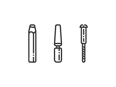 Woodworking icon illustration pencil pictograms screw woodworking