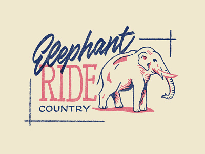 Elephant Ride elephant icon illustration lettering script lettering signpainting type art typogaphy wild