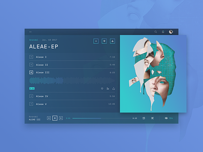 Music Player - Aleae Ep electro gradient icons interface music music player sketch ui