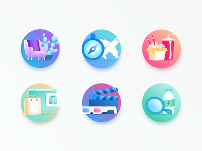 Step Illustrations app cactus compass drink icon icon set illustrations ios noodles saving shopping wellness