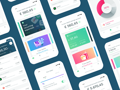 Oval Money - App app app design bank fintech illustration iphonex saving ui