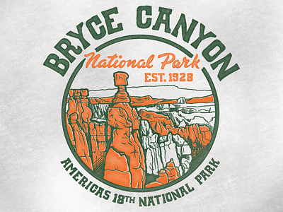 Bryce Canyon National Canyon backpacking branding bryce canyon camping design destination hiking illustration national park outdoors print retro screen print teedesign teeshirt type art utah vacation vintage