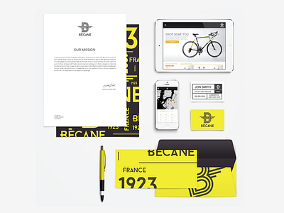 Becane Branding became bikes biking branding business cards cycling design motobecane rebrand selfbranding stationary uiux
