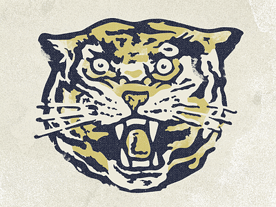 Tiger cat illustration ink logo print screenprint skater tiger