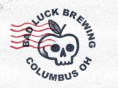 Bad Luck Brewing alcohol apple beer branding cider fall logo micro brewing columbus skull stamp