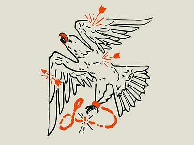 Eagle america americana arrow beer chains eagle folk folk art illustration logo orange usa