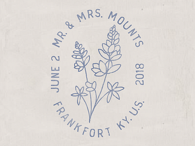 Wedding Logo floral flower kentucky stamp stationary wedding wedding invites logo wedding logo folk