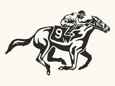 And They're Off Jockey 2018 flat horse illustration ink jockey kentucky print race screen print