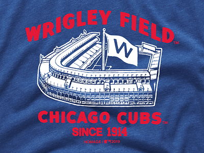 Wrigley Field baseball chicago chicago cubs cubs homage illustration minimal mlb retro screen print shirt stadium tee shirt vintage wrigley field