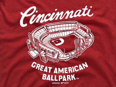 Cincinnati Reds T-Shirt from Homage. | Charcoal | Vintage Apparel from Homage.