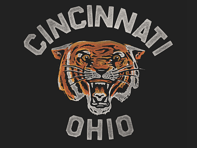 CINCINNATI TIGER 80s bengals cat cincinnati city city illustration edgy football inspiration mascot ohio print retro screen print t shirt tee tiger vintage